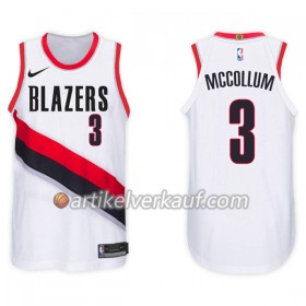 NBA Portland Trail Blazers Trikot CJ McCollum 3 Nike 2017-18 Weiß Swingman - Herren